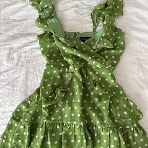 Polka Dot Green Dress PLT